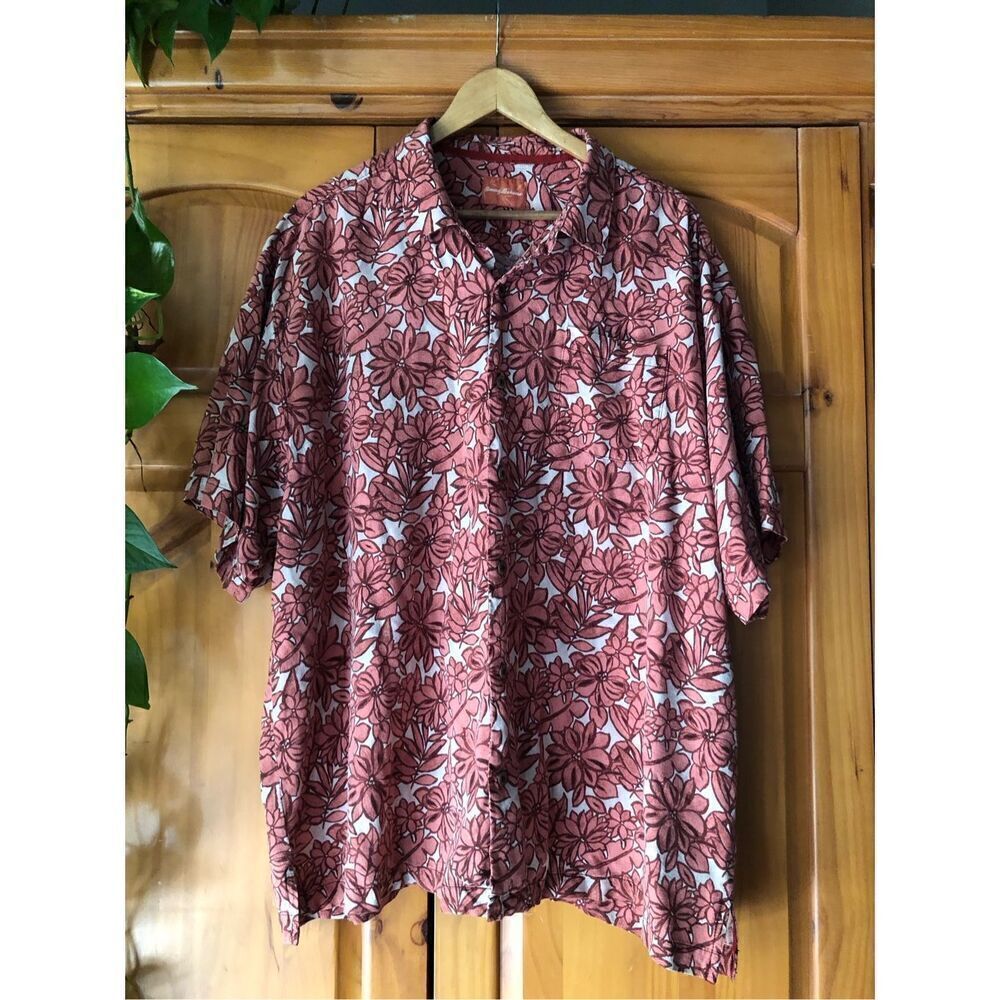 Tommy Bahama Silk Short Sleeve Button Up Hawaiian Shirt Size XXL